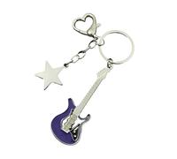 KeyChain Guitar Love Heart Star For Men Women Sweet Cool Trendy Pendant Rock Punk Vintage Accessories(I Purple)
