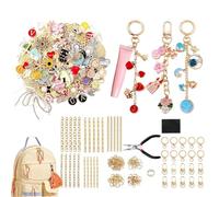 Keychain Making Supplies - 325-Piece Jewelry Making Crafts, Key Chain Supplies, Alloy Jewelry Craft Suppliess, Keychain Makings Kit For Kids Teens Adults Birthday Party Home School Classroom