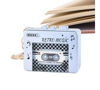 Keychain - Mini Cassette Audio Accessory, Pocket Music Tape Charm with Ten Track Playback Fun, Lightweight Retro Style Sound Button Control, Ideal for Backpack Purse Party Travel Office School
