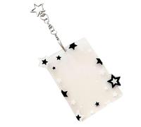 Keychain Photo 3,94 x 3,35 inches Frame,4 x 3 pouces DIY Cute Clear Acrylic | Photo Clip with Star Charm | for Bank Bag Purse Backpack Women Kids Girls Birthday Holiday Party Favors, Noir , Fare