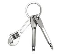 Keychain Screwdriver Set Stainless - Steel Pocket Tool Kit with Wrench Tiny