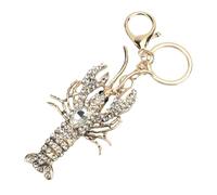 Keychain Sparkle, Porte-clés Homard en avec Bling pailleté pour les Filles, Accessoire de Sac à Main en Alliage de Zinc, Idéal pour les Anniversaires, Graduations, Mariages (WHITE)