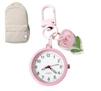 Keychain Watch - Glows In The Dark For Easy Visibility At Night | Cute Mini Cartoon Pocket Watch Pendant | Perfect For Student Backpack Bag Purse Decoration, Portable Daily Commute Accessory