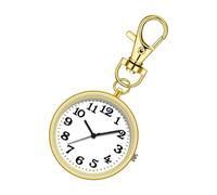 Keychainn Montre de poche à quartz | Poche avec boucle pour clé | Minuteur analogique à clip élégant et exquis | Breloque de sac pour la famille, les amis, les amoureux en vacances