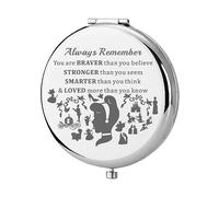 KEYCHIN Miroir compact de poche avec inscription « You are Braver Stronger Smarter Than You Think » pour femmes et filles (Princesse Cendrillon)