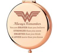 KEYCHIN Miroir de poche Heroine pour fans de Diana, cadeau « You are Braver Stronger Smarter Than You Think Heroine » pour femmes et filles (Heroine-RG)
