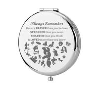 KEYCHIN Miroir de poche Jasmine Princesse Jasmine et Aladdin - Cadeau « You are Braver Stronger Smarter Than You Think » - Miroir compact pour femmes et filles (miroir princesse Jasmine - S)