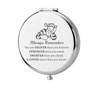 KEYCHIN Miroir de poche Tigger avec motif de dessin animé pour fans de film,Cadeau « You are Braver Stronger Smarter Than You Think », filles, adolescentes (Tigger Always-S)