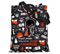 KEYCHIN Sac fourre-tout « Crime Blood » - Cadeau pour les fans de l'émission télévisée Stupid People Bring Out My Dark Passenger, Dark Passenger TB-BL, 9.05 inches x 6.69 inches x 1 inch