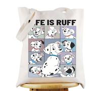 KEYCHIN Sac fourre-tout réutilisable 101 Dalmatiens Pongo et Perdita pour fans de la vie est Ruff, Life Ruff Tb, Large