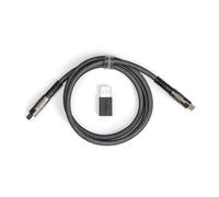 Keychron Câble pour Clavier mécanique Type-C + Adaptateur Type-A vers Type-C, Double-Sleeve Geek, 100cm - Noir