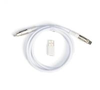 Keychron Câble pour Clavier mécanique Type-C + Adaptateur Type-A vers Type-C, G ouble Gaine, 100cm - Blanc