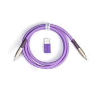 Keychron Double-Sleeved Geek Cable - Câble spiralé pour clavier mécanique Violet / Type-C