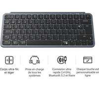 Keychron Clavier sans fil B1 Pro AZERTY Français 2.4 GHz programmable ZMK Gris sidéral