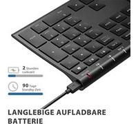 WE Clavier sans fil double connexion Bluetooth MacOS batterie rechargeable, aspect alu blanc argenté