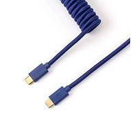Keychron Coiled Aviator Cable - Câble pour clavier mécanique, Type-C, 5 broches (GX12), bleu