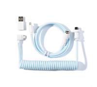 Keychron Coiled Aviator Cable - Câble spiralé pour clavier mécanique Bleu clair - Coudé