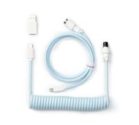 Keychron Coiled Aviator Cable - Câble spiralé pour clavier mécanique Bleu clair - Droit
