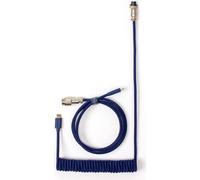 Keychron Coiled Aviator Cable - Câble spiralé pour clavier mécanique Bleu - Droit