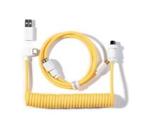Keychron Coiled Aviator Cable - Câble spirale pour clavier mécanique Jaune - Angulaire