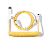 Keychron Coiled Aviator Cable - Câble spiralé pour clavier mécanique Jaune - Coudé