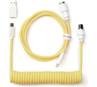 Keychron Coiled Aviator Cable - Câble spiralé pour clavier mécanique Jaune - Droit