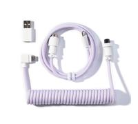 Keychron Coiled Aviator Cable - Câble spiralé pour clavier mécanique Violet clair - Coudé