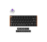 Keychron Clavier gamer K2 HE – sans fil Bluetooth, interrupteurs magnétiques – Azerty Noir/Bois