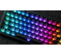 Keychron Jeu de capuchons de touches pour clavier mécanique US ANSI, Black Transparent OSA Full Keycaps Set