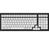 Keychron Jeu de capuchons de touches pour clavier mécanique US ANSI, Double Shot KSA PBT Keycaps, Noir sur Blanc