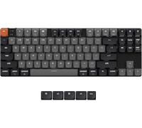 Keychron K1 Version 6 Clavier mécanique sans Fil, Bluetooth/USB-C, LED Blanche, QMK/Via Macros programmables, PBT Keycaps, pour Mac Windows, Gateron 2.0 Red Switch