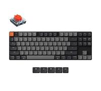 Keychron K1 Version 6 Clavier mécanique sans Fil, Bluetooth/USB-C, RGB, Hot-Swap, QMK/Via Macros programmables, PBT Keycaps, pour Mac Windows, Gateron 2.0 Red Switch