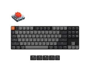 Keychron K1 Version 6 Clavier mécanique sans Fil, Bluetooth/USB-C, RGB, Hot-Swap, QMK/Via Macros programmables, PBT Keycaps, pour Mac Windows, Gateron 2.0 Red Switch