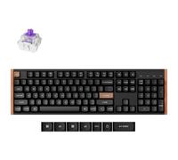 Keychron K10 HE clavier Gaming USB + RF Wireless + Bluetooth QWERTY Anglais Noir, Bois