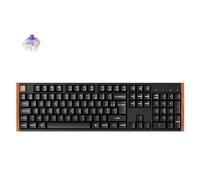 Keychron K10 HE Clavier Mécanique sans Fil, Disposition 100%, 2,4 GHz/Bluetooth/Filaire, Commutateurs Magnétiques Gateron, Programmable QMK pour Mac/Windows/Linux, Cadre en Bois- Noir (Disposition FR)