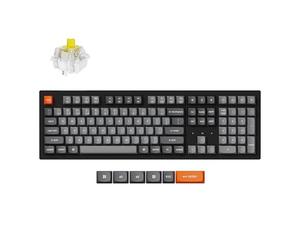 Keychron K10 Max Clavier mécanique sans Fil, 2,4 GHz/Bluetooth/USB-C, LED Blanche, QMK/Via, Macros programmables, PBT Keycaps, pour Mac Windows, Super Banana Switch
