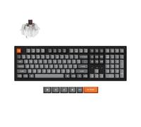 Keychron K10 Max RGB Clavier mécanique sans Fil remplaçable à Chaud - 2,4 GHz/Bluetooth/USB-C, Interrupteur Marron, Cadre en Plastique ABS, Design Pleine Taille (108 Touches), Noir