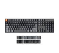 Keychron K10 QMK Clavier Jeu Mécanique sans Fil Personnalisé, 104 Touches Programmerbar Commutateurs Marron, Rétroéclairage LED Blanc, Bluetooth 5.2 pour Mac/Windows/Linux, Disposition FR- Version 2
