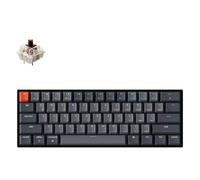 Keychron K12 Clavier mécanique Bluetooth sans fil/USB 60 % remplaçable à chaud avec interrupteur marron Gateron G Pro rétroéclairé RVB, clavier de jeu compact 61 touches compatible avec Mac Windows