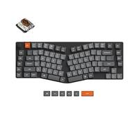 Keychron K15 Max Clavier mécanique sans Fil, 2,4 GHz/Bluetooth/USB-C, LED Blanche, QMK/Via, Macros programmables, PBT Keycaps, pour Mac Windows, Super Brown Switch
