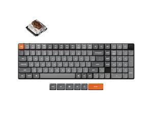 Keychron K17 Max Clavier mécanique sans Fil, 2,4 GHz/Bluetooth/USB-C, LED Blanche, QMK/Via, Macros programmables, PBT Keycaps, pour Mac Windows, Super Brown Switch