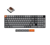 Keychron K17 Max Teclado Mecánico Inalámbrico Personalizado, 2.4 GHz/Bluetooth/USB-C, LED Blanco, QMK/Via Macros Programables, PBT Keycaps, Para Mac Windows, Super Brown Switch