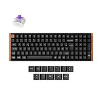 Keychron K4 HE Clavier Mécanique sans Fil, Disposition 96%, 2,4 GHz/Bluetooth/Filaire, Commutateurs Magnétiques Gateron, Programmable QMK pour Mac/Windows/Linux, Cadre en Bois- Noir (Disposition FR)
