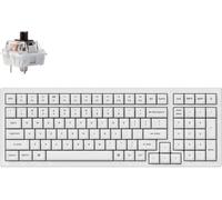 Keychron K4 Pro Blanc Échangeable à chaud Full-Size K Pro Interrupteur marron LED blanche