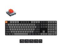 Keychron K5 QMK Clavier de jeu mécanique sans fil ultra-fin pleine grandeur, 104 touches avec interrupteur rouge, rétroéclairage LED blanc, clavier filaire Bluetooth rechargeable pour Mac/Windows