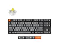 Keychron K8 Max Clavier mécanique sans Fil, 2,4 GHz/Bluetooth/USB-C, LED Blanche, QMK/Via, Macros programmables, PBT Keycaps, pour Mac Windows, Super Banana Switch