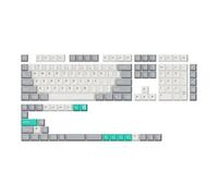 Keychron Lot de 143 touches PBT profil Cherry à double shot pour claviers mécaniques MX Switch, PBT texturé durable, légendes non rétroéclairées, compatible avec la disposition ANSI (gris blanc menthe
