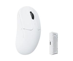 Keychron M3 Mini souris optique sans fil Bluetooth 5.1/2,4 GHz/filaire, capteur PixArt 3395 programmable ultra léger 55 g jusqu'à 26 000 DPI/650 IPS pour Windows Mac Linux Blanc