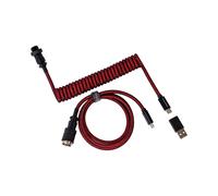 Keychron Premium Coiled Aviator Cable - Câble spiralé pour clavier mécanique Rouge - Droit