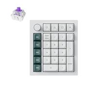 Keychron Q0 HE Pavé Numérique Magnétique sans Fil, en Aluminium CNC, 2,4 GHz/Bluetooth 5.1, RGB, Programmable avec QMK, Mini Clavier Numérique Numpad 27 Touches, pour Mac, Windows et Linux - Blanc